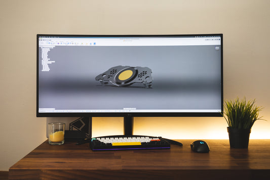 Fustion 360 in a macbook pro desk setup
