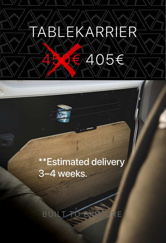 TableKarrier – Sliding Door Table & Storage Panel for VW T5/T6/T6.1